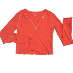 American Eagle Lightweight Thermal V-Neck Top Small NWT!